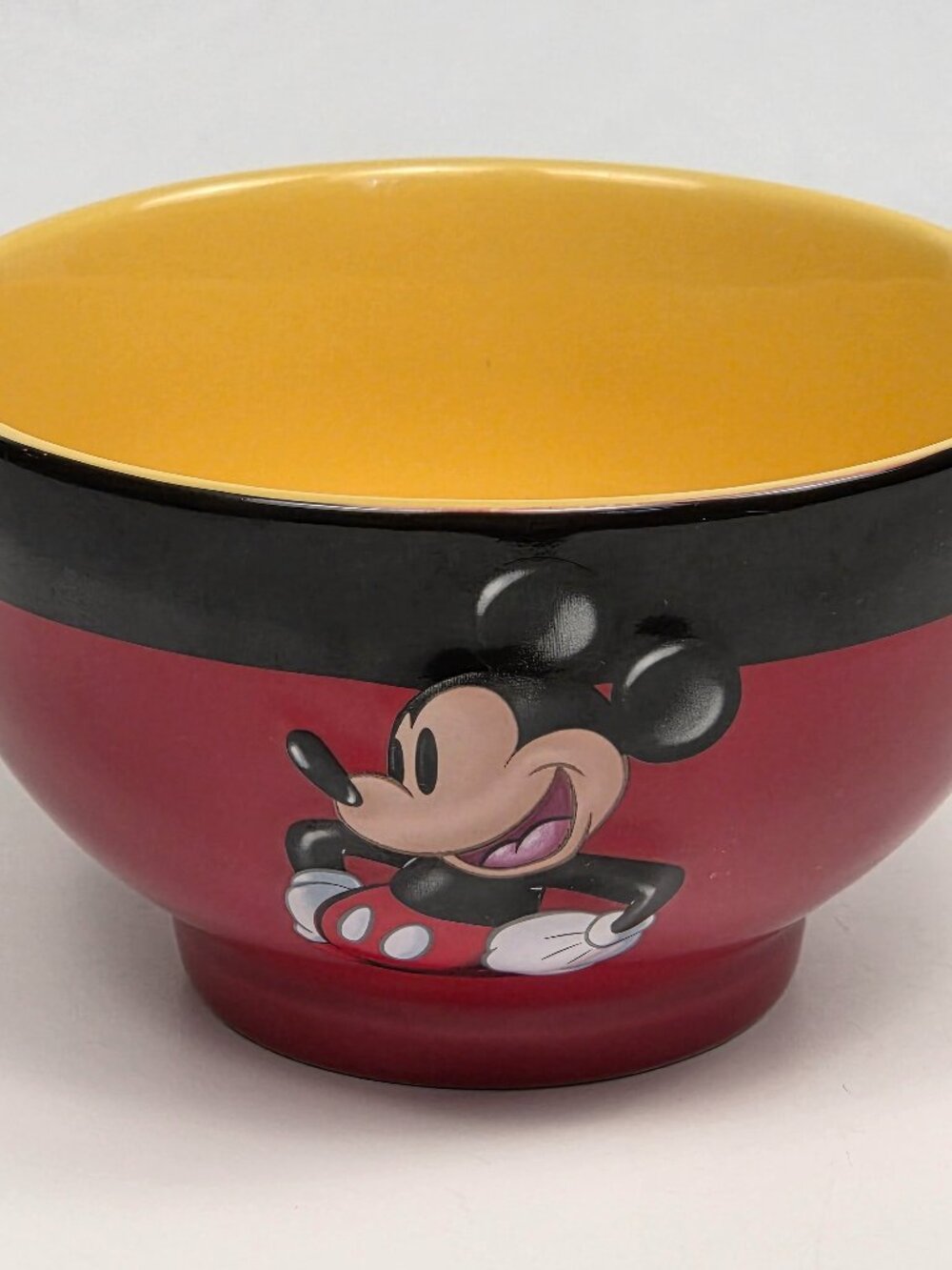 Disney Parks Mickey Mouse 3D Red Cereal Soup Bowl   Face on Front  Rear on Back